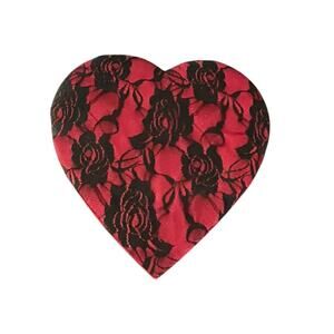 Vintage Black Lace Heart shaped Russelell Stovers chocolate box decorative gift